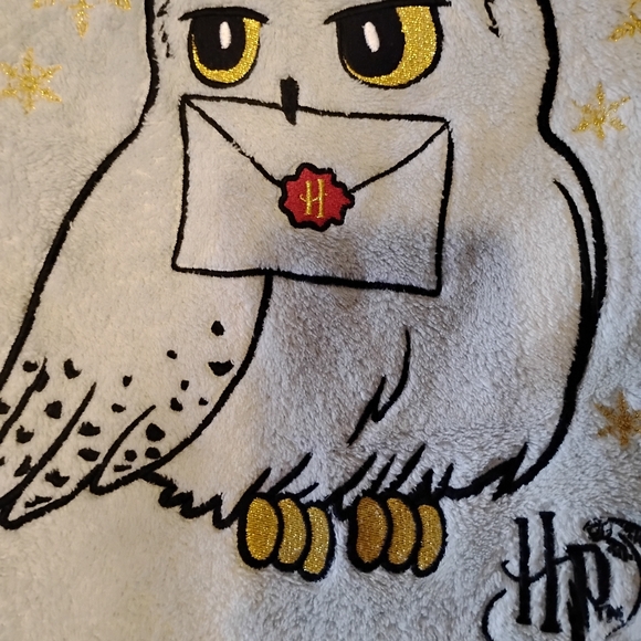 Warner Bros. White Plush Hoodie with Yellow and Black Owl Graphic - Picture 2 of 5